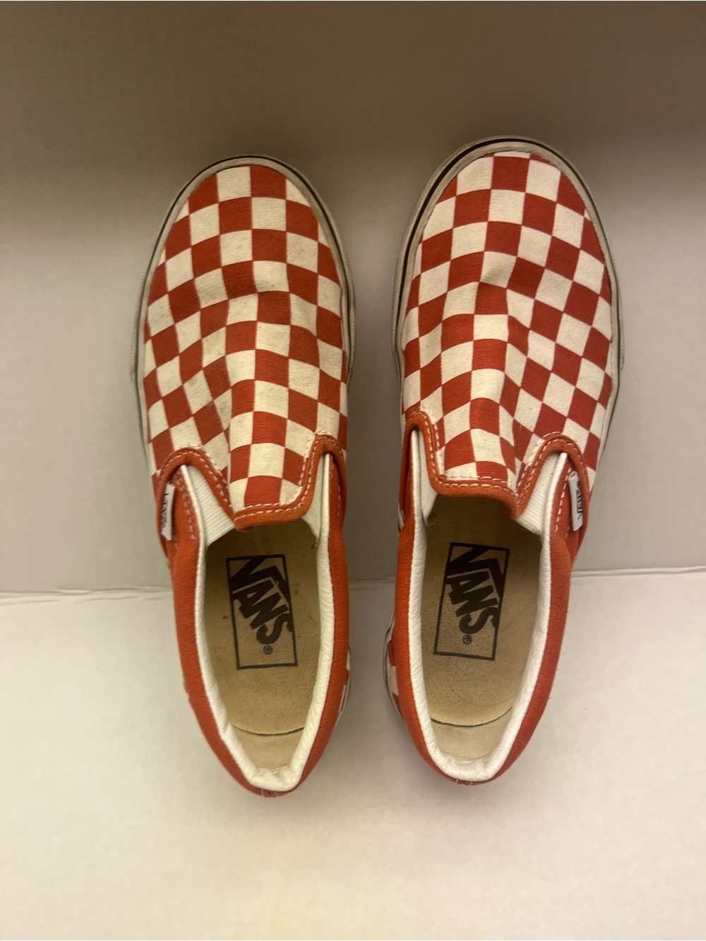 Vans Kids Slip-On Checkerboard Sneakers - red/White worn 1 time